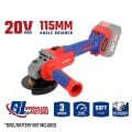 WORKPRO WP392003 20Volt 115mm Şarjlı Kömürsüz Devir Ayarlı Profesyonel Avuç Taşlama (Aküsüz)