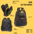 CAT DA980666 18''/45cm 2 Bölmeli PVC Tabanlı Ağır Hizmet Bez Alet Sırt Takım Çantası