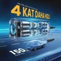 KOBB KB426 12V / Şarjlı Li-ion 150 PSI Dijital Göstergeli Akıllı Lastik Şişirme Pompası+ Powerbank + SOS + Led Lamba