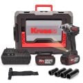 Kress KUB30.2SET 20Volt/4.0Ah. Li-ion Çift Akülü 300Nm Kömürsüz Profesyonel Şarjlı Somun Sıkma + 4 Parça Derin Lokma Seti