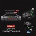 Lokithor APARTX2500 12V 2500Amp LiFePO4 Akıllı Akü Takviye + Pompa + Powerbank + Led Lamba