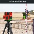 KOBB KBL41GTP 30M 4x90⁰/1x360⁰ Otomatik Hizalamalı Li-ion Çift Akü Profesyonel Yeşil Çizgi Lazer Distomat + Tripod