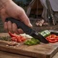 CAT DA980008 Kemer Askı Kancalı Katlanabilir 16CM Paslanmaz Çelik Siyah Kamp Çakısı Bıçağı