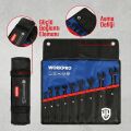 WORKPRO WP202602 8-19mm 9 Parça CR-V Profesyonel Cırcır Kombine Anahtar Takımı + Bez Taşıma Kılıfı