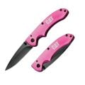 CAT DA980060 Kemer Askı Kancalı Katlanabilir 15CM Paslanmaz Çelik Pembe Kamp Çakısı