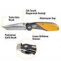 CAT DA980047 Kemer Askı Kancalı Katlanabilir 18CM Paslanmaz Çelik Kamp Çakısı