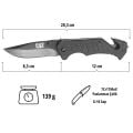 CAT DA980012 3 IN 1 Çok Fonksiyonlu Katlanabilir 20CM Paslanmaz Çelik Siyah Kamp Çakısı