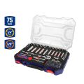 WORKPRO WP202524 1/4'’ 3/8’’ Metrik 75 Parça Cr-V Profesyonel Lokma Takımı