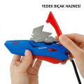 WORKPRO WP213010 Kemer Askı Kancalı Otomatik Geri Çekilebilir Mandallı Rötuş Maket Bıçağı + 3 Adet Yedek Bıçak